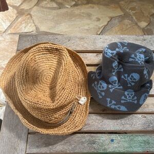 Raffia straw hat, skeleton cap, sun brim hat